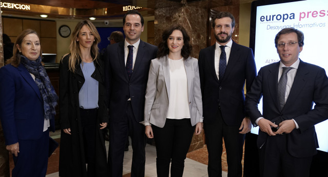 Pablo Casado asiste al Desayuno Informativo de la presidenta de la Comunidad de Madrid, Isabel Díaz Ayuso