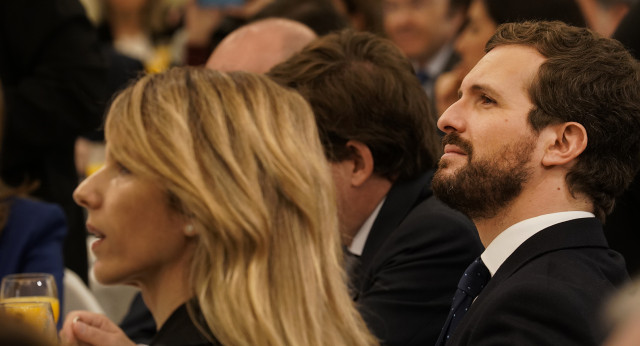 Pablo Casado asiste al Desayuno Informativo de la presidenta de la Comunidad de Madrid, Isabel Díaz Ayuso