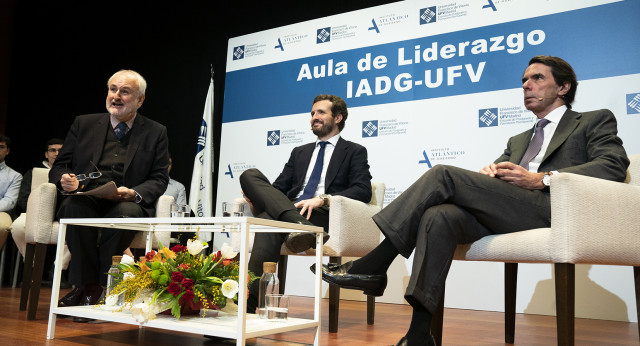 Coloquio entre Pablo Casado y José María Aznar en la UFV.