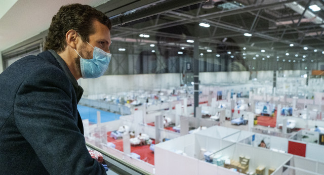 Pablo Casado, en el Hospital de IFEMA