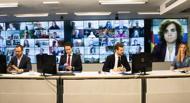 Videoconferencia con el Grupo Popular en el Congreso, el Senado y el Parlamento Europeo.