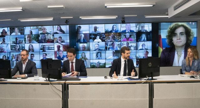 Videoconferencia con el Grupo Popular en el Congreso, el Senado y el Parlamento Europeo.