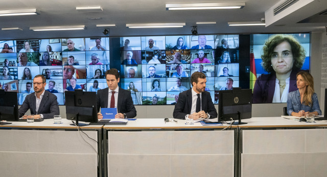 Videoconferencia con el Grupo Popular en el Congreso, el Senado y el Parlamento Europeo.