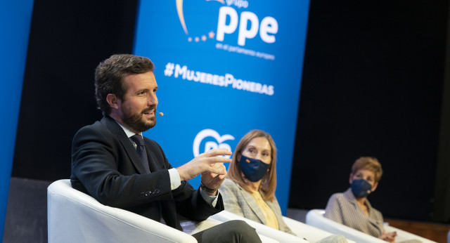 Pablo Casado en el acto &quot;Mujeres Pioneras&quot;