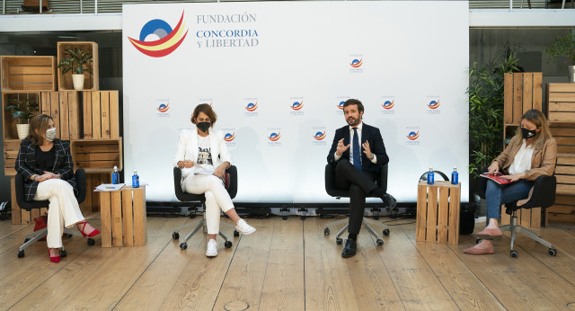 Pablo Casado en un acto de la Fundación Concordia y Libertad