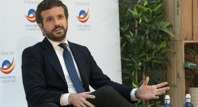 Pablo Casado en un acto de la Fundación Concordia y Libertad