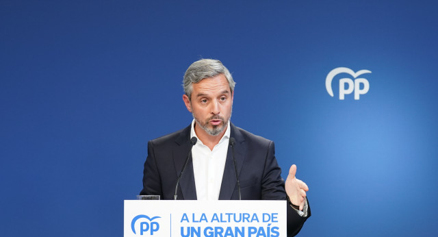 Rueda de prensa de Juan Bravo, vicesecretario de economía del PP