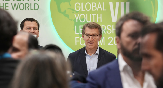 Alberto Núñez Feijóo interviene en el Foro Global Youth Leadership, en Santander.