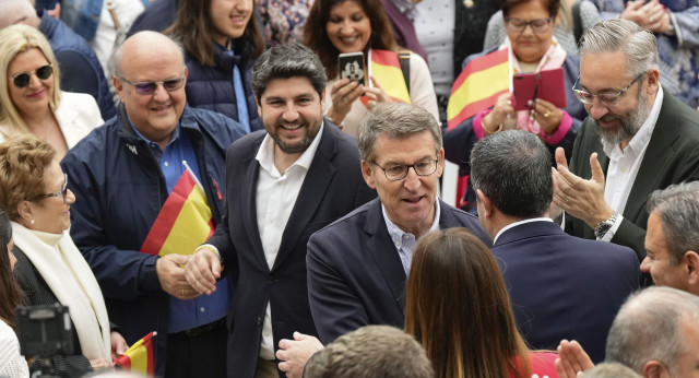 Alberto Núñez Feijóo durante un acto en Cartagena.