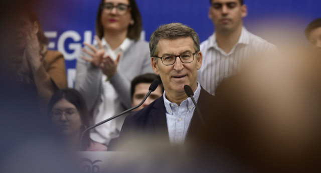 Alberto Núñez Feijóo durante un acto en Cartagena.