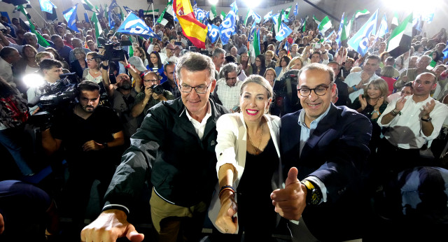 Alberto Núñez Feijóo en un acto en Cáceres