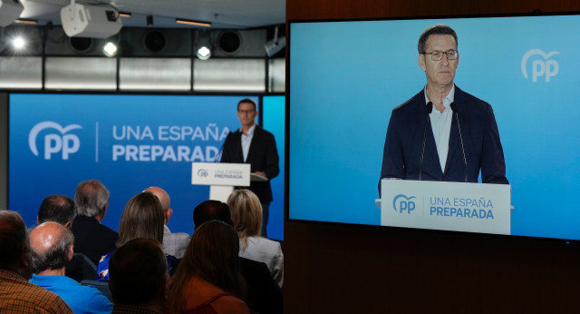 Alberto Núñez Feijóo en un acto sectorial sobre economía en Barcelona