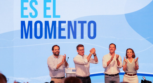 Alberto Núñez Feijóo en un acto con alcaldes en Toledo