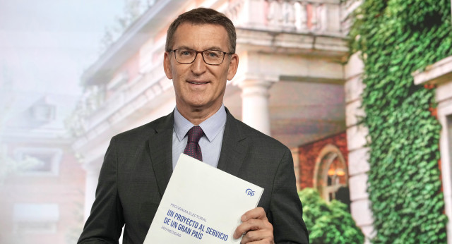 Feijóo en la presentación del Programa Electoral del PP.