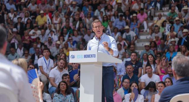 Alberto Núñez Feijóo en un acto en Pontevedra 