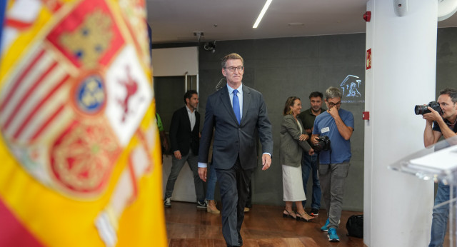 Rueda de prensa de Alberto Núñez Feijóo en el Congreso de los Diputados