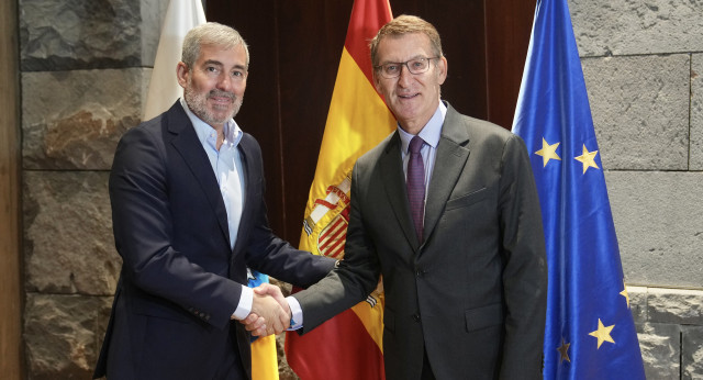 Reunión de Alberto Núñez Feijóo con el presidente del Gobierno de Canarias, Fernando Clavijo.