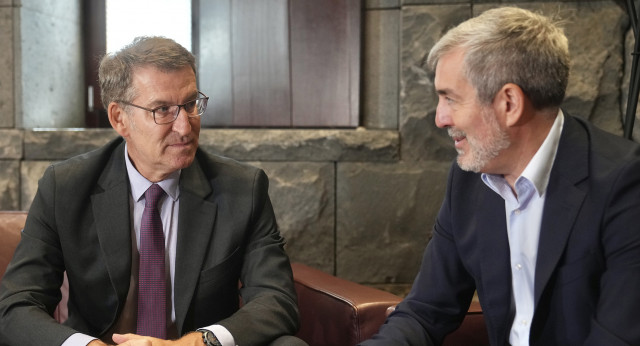 Reunión de Alberto Núñez Feijóo con el presidente del Gobierno de Canarias, Fernando Clavijo.