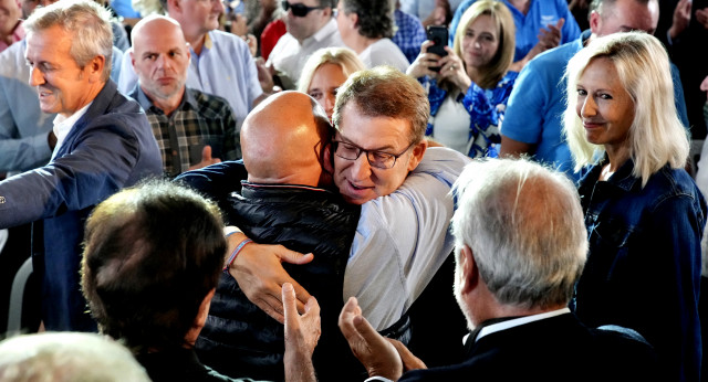 Alberto Núñez Feijóo en un acto en Santiago