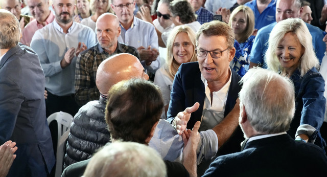 Alberto Núñez Feijóo en un acto en Santiago