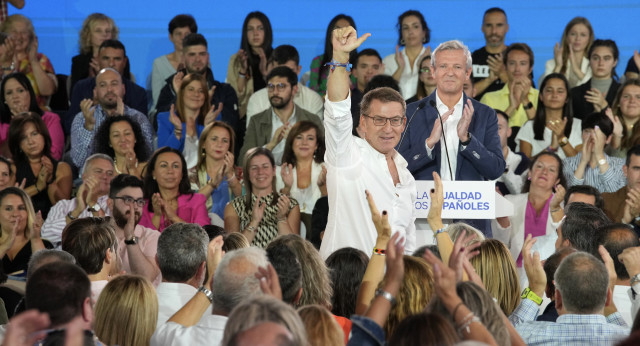 Alberto Núñez Feijóo en un acto en Santiago