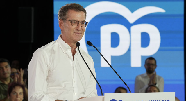 Alberto Núñez Feijóo en un acto en Santiago