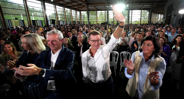 Alberto Núñez Feijóo en un acto en Santiago