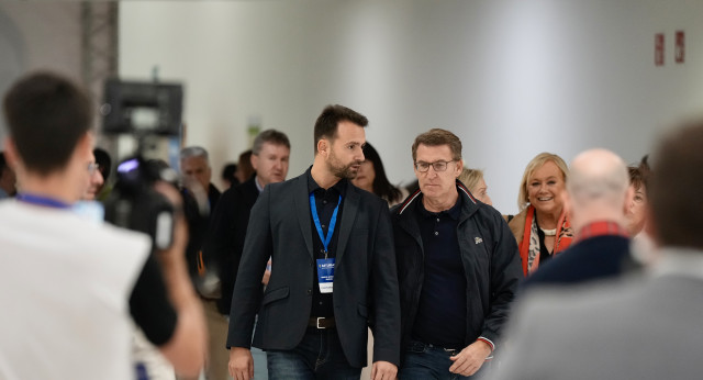 Alberto Núñez Feijóo y Álvaro Queipo en el XVIII Congreso del PP de Asturias