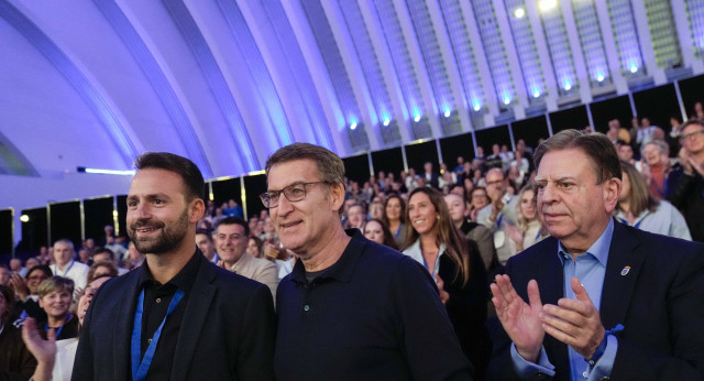 Alberto Núñez Feijóo, Álvaro Queipo y Alfredo Canteli en el XVIII Congreso del PP de Asturias