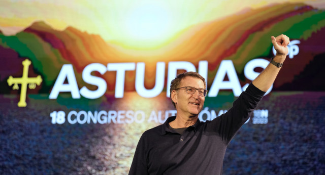 Alberto Núñez Feijóo en el XVIII Congreso del PP de Asturias