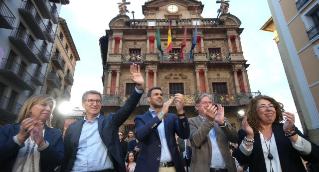Feijóo en un mitin en Pamplona