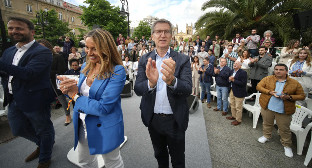 Feijóo en un acto del PP en Gijón, Asturias
