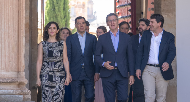 Alberto Núñez Feijóo, durante la presentación del acuerdo para una EBAU común