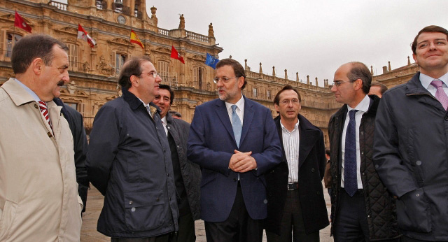 EL PRESIDENTE NACIONAL DEL PARTIDO POPULAR, MARIANO RAJOY, DURANTE EL ACTO CELEBRADO EN SALAMANCA