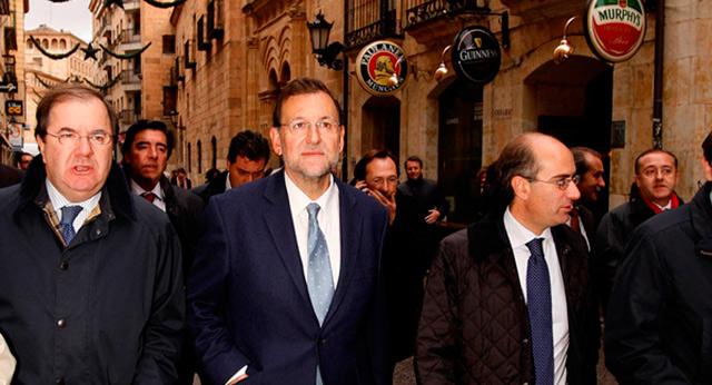 EL PRESIDENTE NACIONAL DEL PARTIDO POPULAR, MARIANO RAJOY, DURANTE EL ACTO CELEBRADO EN SALAMANCA