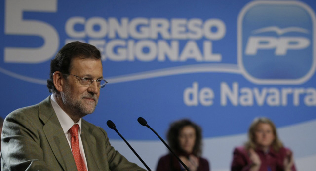 Mariano Rajoy durante su intervención en la clausura del I Congreso del PP de Navarra
