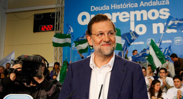 Mariano Rajoy durante su intervención en Bormujos
