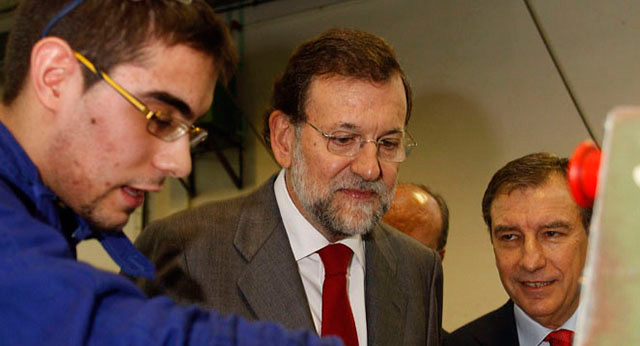 Mariano Rajoy visita un centro de formación en Valladolid