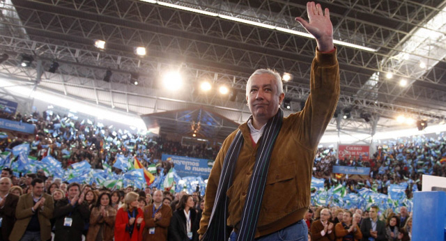 Javier Arenas a su llegada al acto