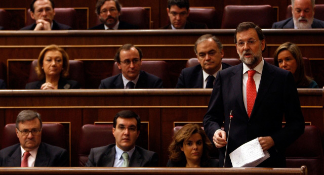 Mariano Rajoy durante su intervención en la sesión de control