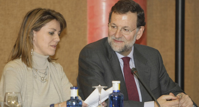 María Dolores de Cospedal con Mariano Rajoy en el I Foro Social del PP