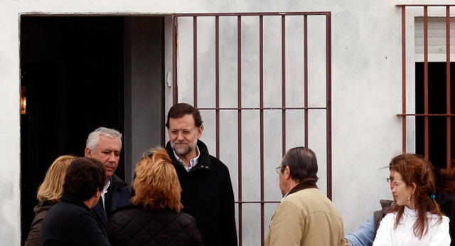 Mariano Rajoy junto a Javier Arenas las inundaciones de Jerez de la Frontera