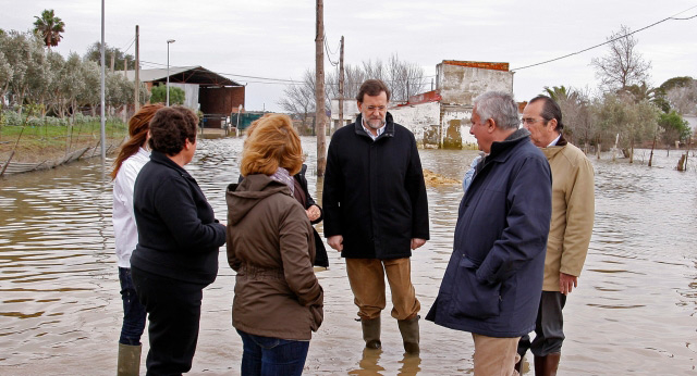 Mariano Rajoy junto a Javier Arenas las inundaciones de Jerez de la Frontera