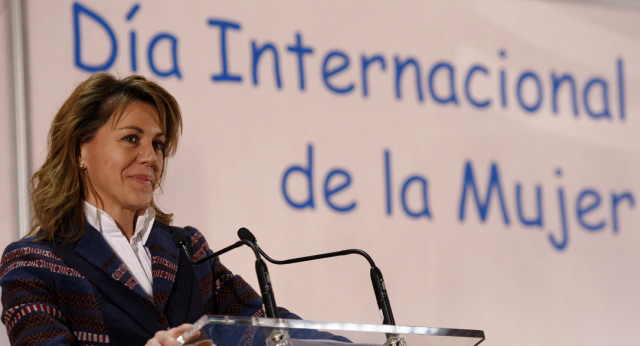 María Dolores de Cospedal en un acto por al celebración del Día Internacional de la Mujer Trabajadora