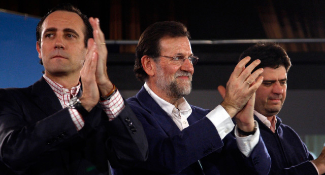 Rajoy y Bauzá durante la clausura del congreso en Baleares