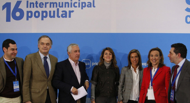 Juanma Moreno, Esteban González Pons, Javier Arenas, María Dolores de Cospedal, Ana Mato y Carlos Cuevas