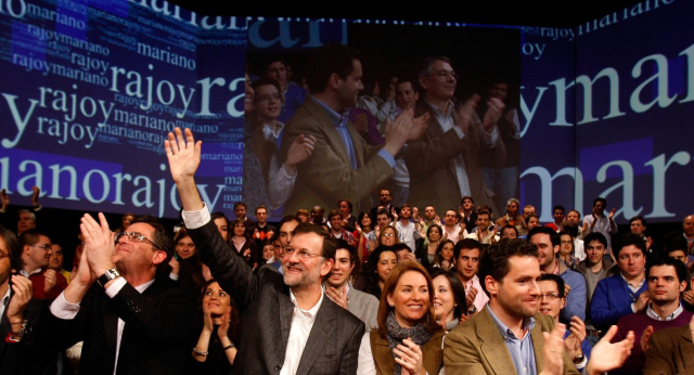 Mariano Rajoy durante su llegada al Teatro Victoria Eugenia