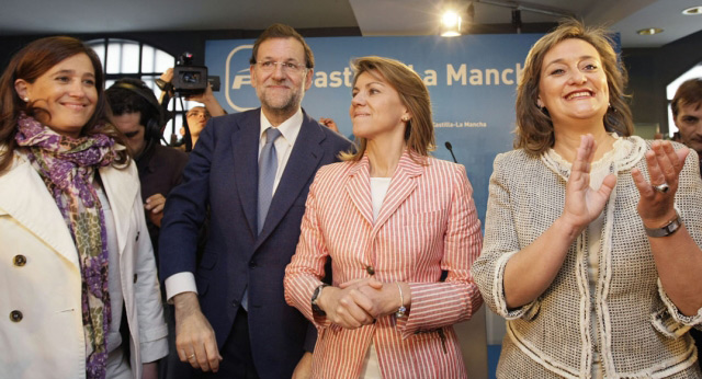 Mariano Rajoy y María Dolores de Cospedal en Puertollano