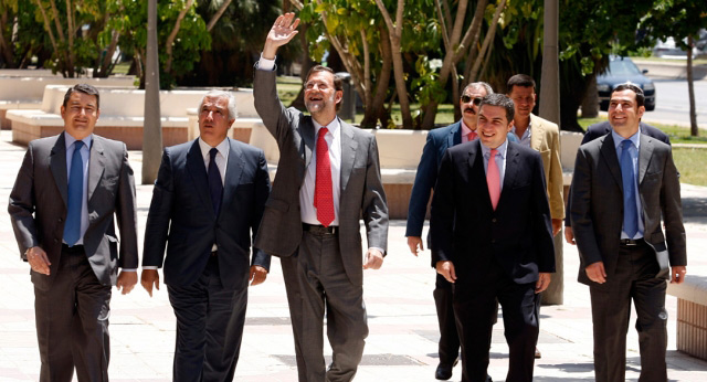 Mariano Rajoy y Javier Arenas, en la inauguracion de la sede del Partido Popular de Malaga