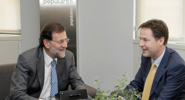 Mariano Rajoy recibe a Nick Clegg